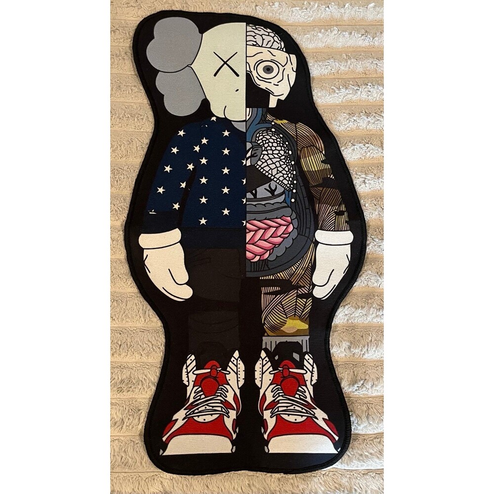 KAWS Inspired Dissected Companion Character Rug Hypebeast Streetwear Decor 30”